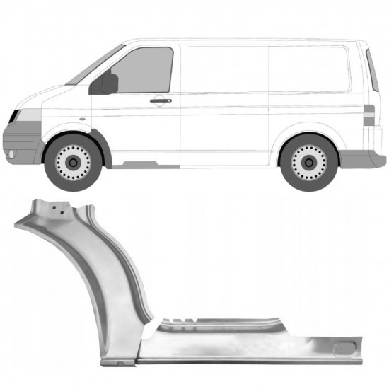 Reparasjonsplate Terskel Med Framskjerm Volkswagen Transporter T5 03-15 Venstre Sett