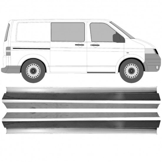 Reparasjonsplate Terskel Fordør Volkswagen Transporter T5 03-15 Venstre = Høyre Sett
