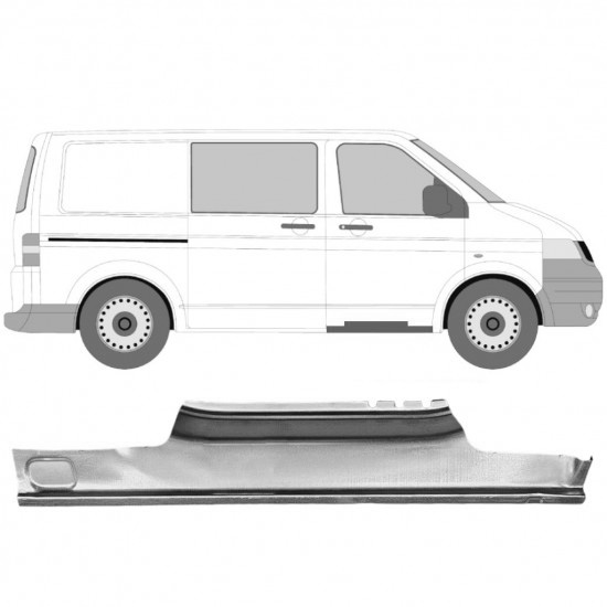 Reparasjonsplate Terskel Fordør Volkswagen Transporter T5 03-15 Høyre