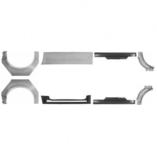 Reparasjonsplate Terskel Med Bakreskjerm Volkswagen Transporter T5 2003- SWB Sett - Bilde 2