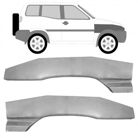 Reparasjonsplate Framskjerm Nissan Terrano II 1993-2005 Venstre/Høyre Sett