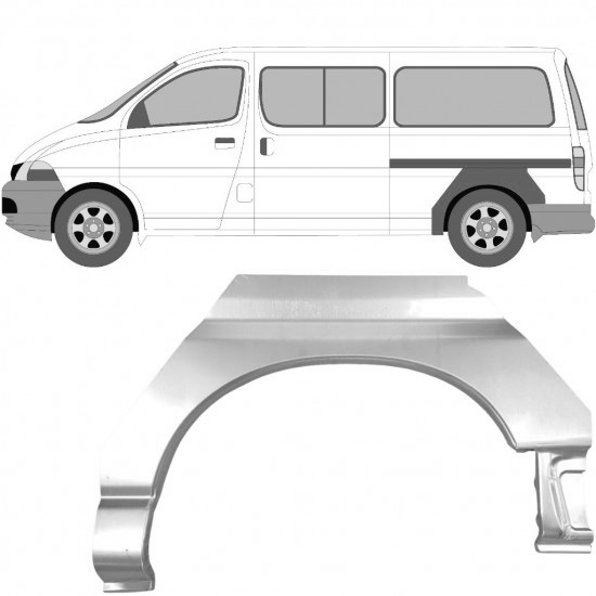 Reparasjonsplate Bakskjerm Toyota Hiace 95-06 Venstre