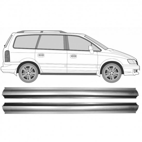 Reparasjonsplate Terskel Hyundai Trajet 00-08 Venstre = Høyre Sett