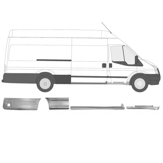 Sett Med Reparasjonsplater Ford Transit 00-13 Høyre