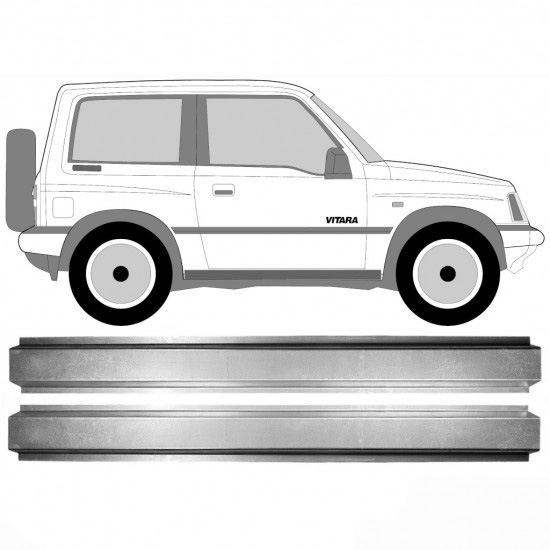 Reparasjonsplate Terskel Suzuki Vitara 1988-1998 Venstre = Høyre Sett