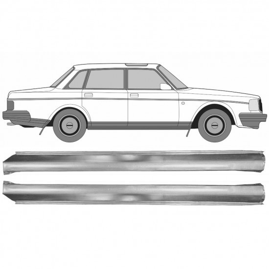 Reparasjonsplate Terskel dolna Volvo 240 1975-1993 Venstre Side Høyre Side Venstre Side Høyre Side