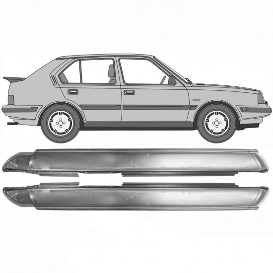 Reparasjonsplate Terskel Volvo 340 360 1975-1991 Venstre/Høyre Sett