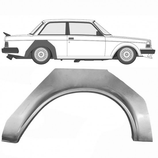 Reparasjonsplate Bakskjerm Volvo 240 1975-1993 Høyre