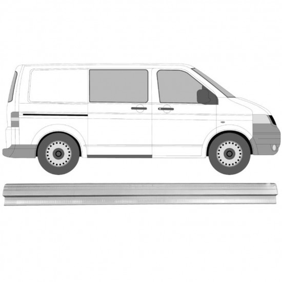 Reparasjonsplate Terskel Skyvedør Volkswagen Transporter T5 03-15 Høyre