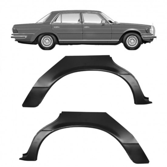 Reparasjonsplate Bakskjerm Mercedes S-Klasse W116 1972-1980 Venstre/Høyre Sett