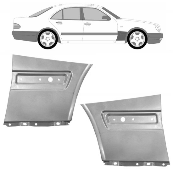 Reparasjonsplate Framskjerm Mercedes E-Klasse W210 1995-2003 Venstre/Høyre Sett