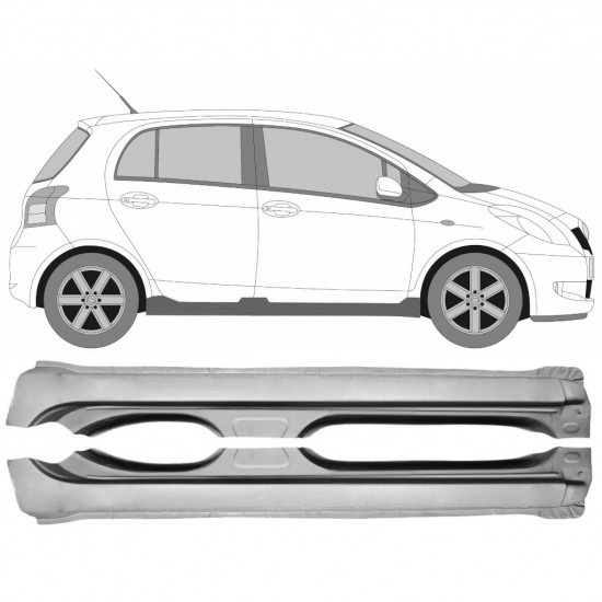 Reparasjonsplate Terskel Toyota Yaris 2006-2011 Venstre/Høyre Sett
