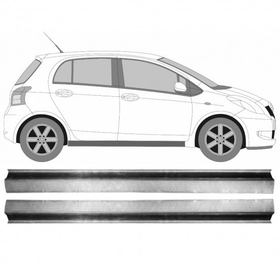 Reparasjonsplate Terskel Toyota Yaris 2006-2011 Venstre = Høyre Sett