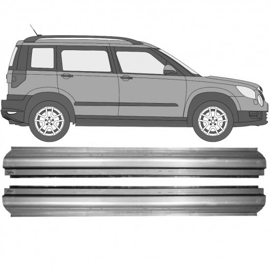 Reparasjonsplate Terskel Skoda Yeti 2009- Sett