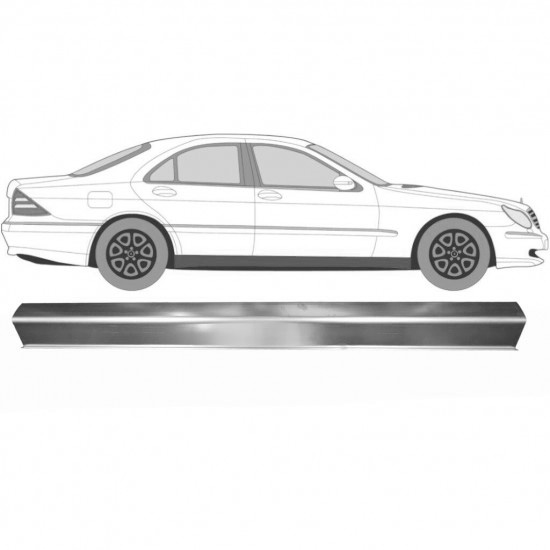 Reparasjonsplate Terskel Mercedes S-Klasse W220 98-05 Venstre = Høyre