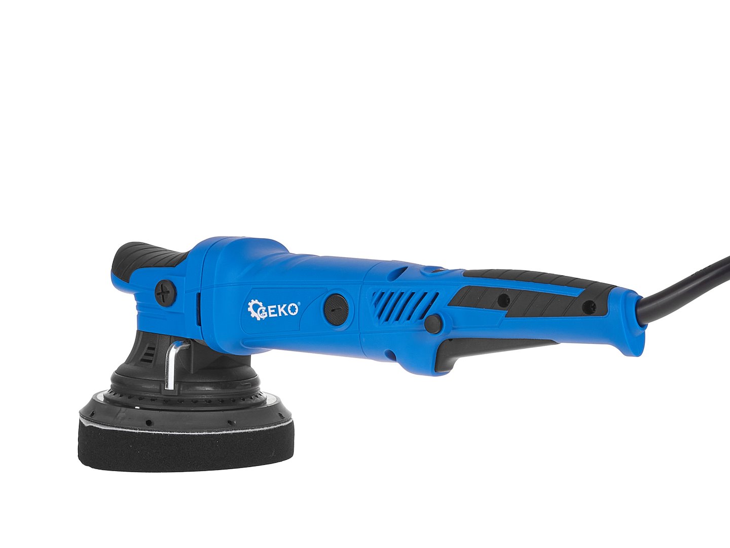 Dobbeltvirkende bilpoleringsmaskin med justerbar 150 mm Geko Premium + sett med 4 svamper