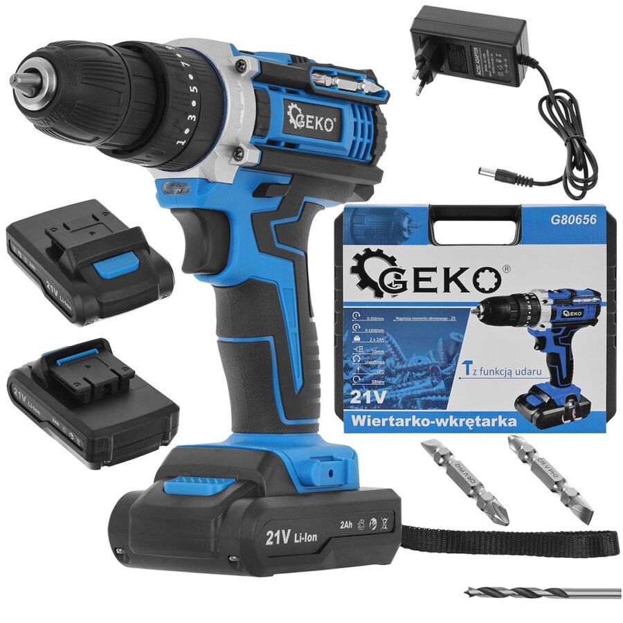 21V slagdrill med 2x 2Ah batteri – bilde 3 av 27