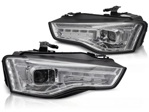 Frontlykter Audi A5 11-16 Halogen Led Chrome Seq