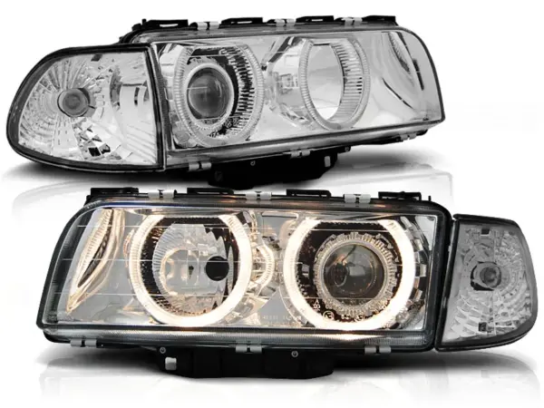 Frontlykter Bmw E38 06.94-08.98 Angel Eyes Chrome – bilde 2 av 2