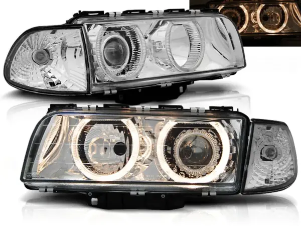 Frontlykter Bmw E38 06.94-08.98 Angel Eyes Chrome – bilde 1 av 2