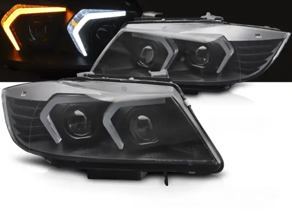 Frontlykter Bmw E90/E91 Lci 09-11 Xenon Afs Led Sort – bilde 1 av 2