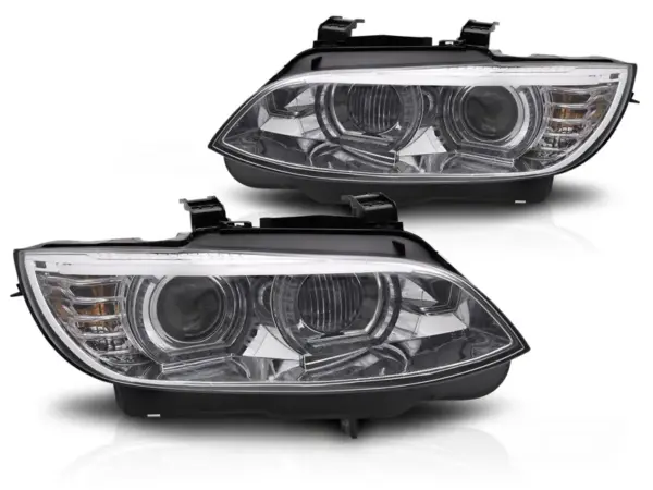 Frontlykter BMW E92/E93 06-10 Xenon Gule LED Krom Drl – bilde 2 av 2