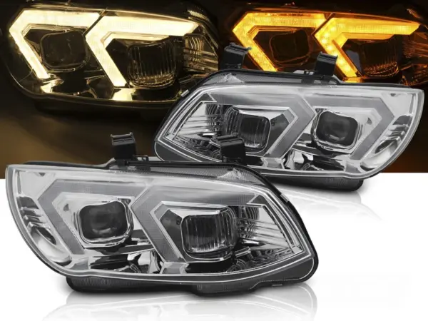 Frontlykter BMW E92/E93 LCI 10-13 Xenon Gule LED Krom Drl – bilde 1 av 2