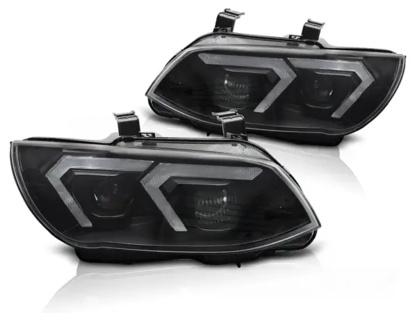 Frontlykter BMW E92/E93 LCI 10-13 Xenon Gule LED Sorte Drl – bilde 2 av 2