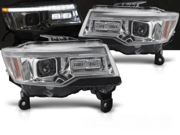 Frontlykter Jeep Grand Cherokee 14-21 Kromrørlys Seq – bilde 1 av 2