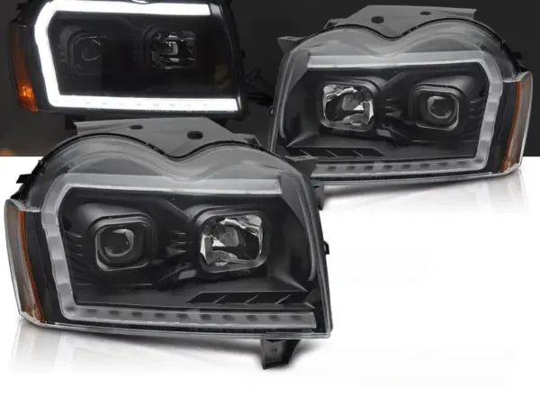 Frontlykter Jeep Grand Cherokee 05-08 Tube Light Black – bilde 1 av 2