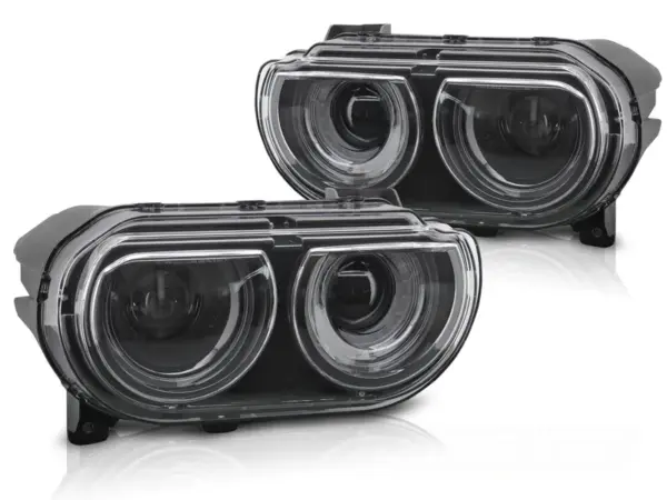 Frontlykter Dodge Challenger 08-14 Black Drl – bilde 2 av 2