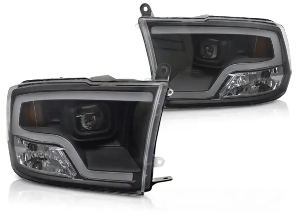 Frontlykter Dodge Ram 09-18 Rørlys Sort Projektor – bilde 2 av 2