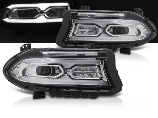 Frontlykter Dodge Charger 14-23 Full Led Krom – bilde 1 av 2