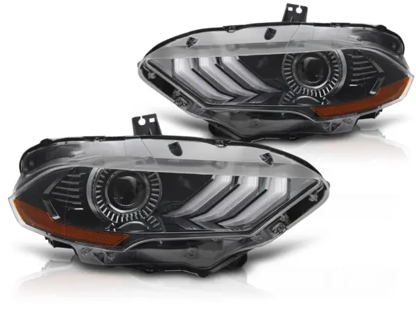 Frontlykter Ford Mustang 18-21 Led Black Drl – bilde 2 av 2
