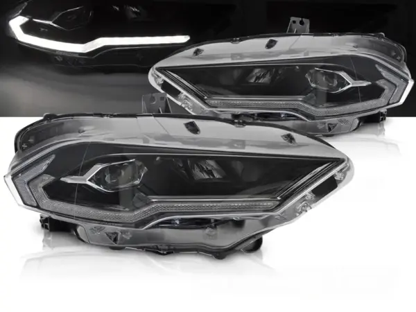 Frontlykter Ford Mustang 18-21 Led Sort – bilde 1 av 2