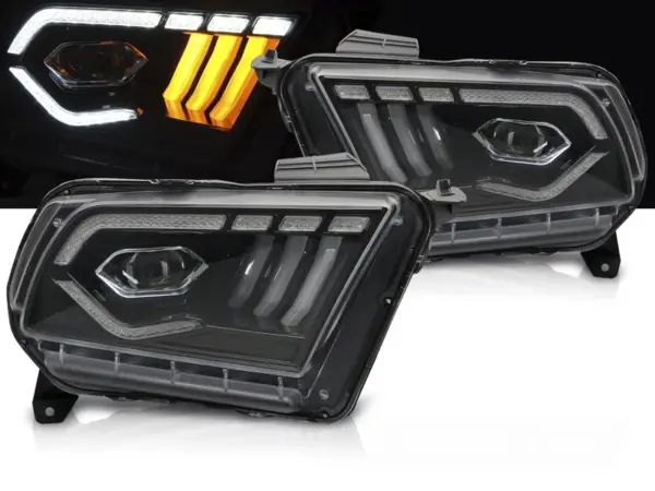 Frontlykter Ford Mustang 10-13 Led Black Drl – bilde 1 av 2