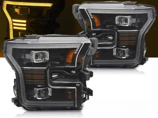 Frontlykter Ford F150 Mk13 14-17 Led Sort – bilde 1 av 2