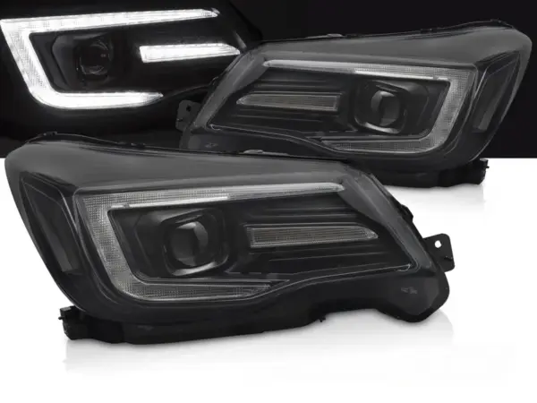 Frontlykter Subaru Forester IV 13-18 Xenon-rørlys Drl Sort – bilde 1 av 2