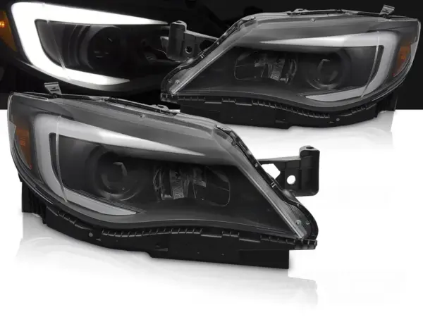Frontlykter Subaru Wrx 08-14 Tube Light Black – bilde 1 av 2