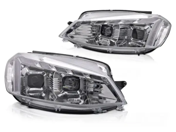 Frontlykter VW Golf 7 17-19 Full Led Light Chrome Drl Seq – bilde 2 av 2