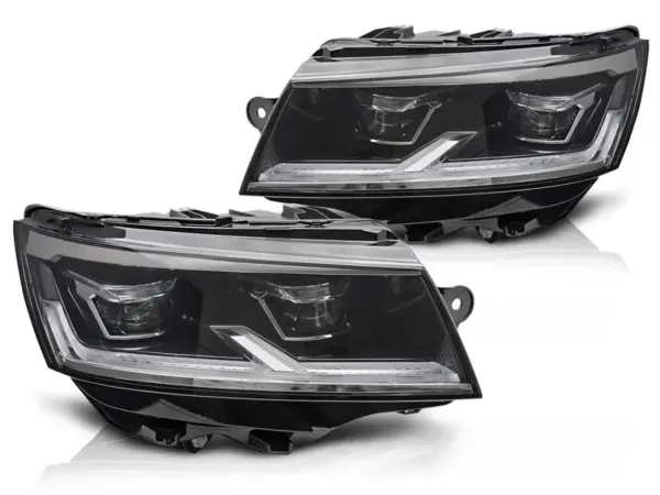 Frontlykter VW T6.1 20-24 Full LED Svart Drl Seq – bilde 2 av 2