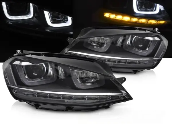 Frontlykter VW Golf VII 13-17 Sølv Led Seq Drl – bilde 1 av 2