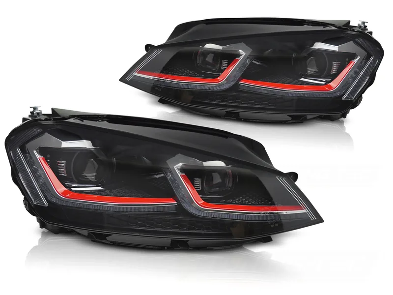 Frontlykter VW Golf VII 13-17 Rød Led Seq Drl - Bilde 2