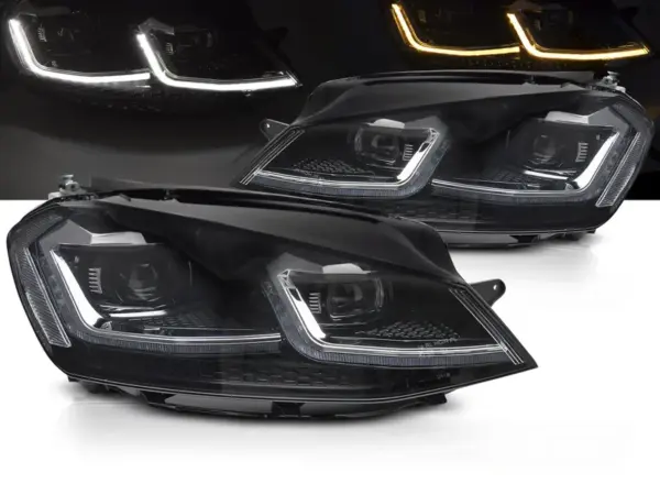 Frontlykter VW Golf VII 13-17 Full Led Silver Seq Drl – bilde 1 av 2