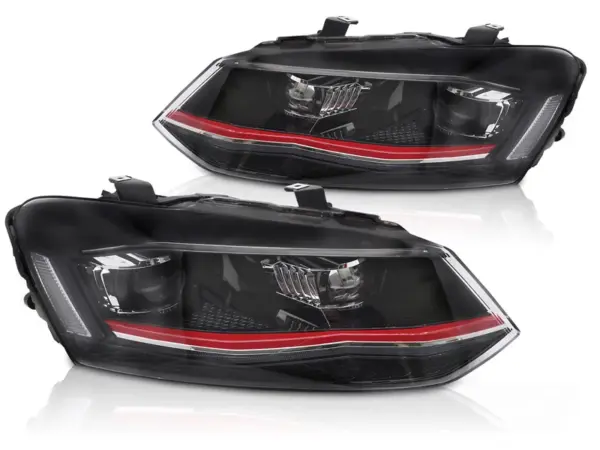 Frontlykter VW Polo 6R 09-17 Full Led Red Drl Seq – bilde 2 av 2