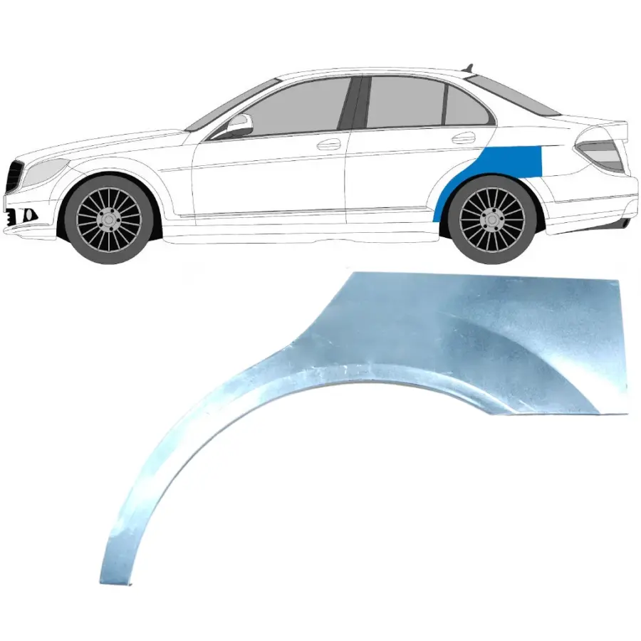 Bakskjerm Reparasjonsplate Mercedes C-Klasse W204 2007–2014 – Venstre – bilde 1 av 2