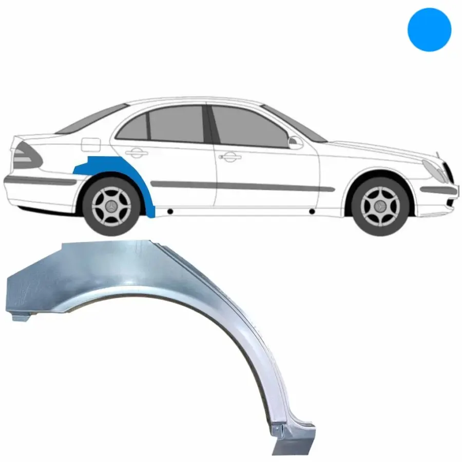 Bakskjerm Reparasjonsplate Mercedes E-Klasse W211 2002–2009 – Høyre – bilde 1 av 4