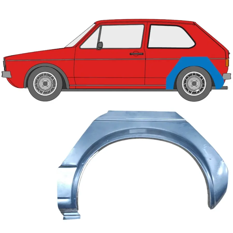 Bakskjerm Reparasjonsplate Volkswagen Golf 1 1974–1985 – Venstre – bilde 1 av 2