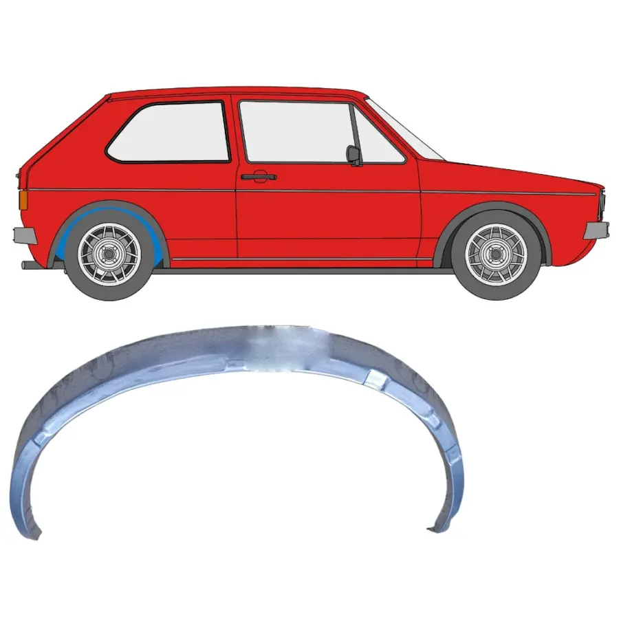 Indre Bakre Hjulbue Reparasjonsplate Volkswagen Golf 1 1974–1985 – Høyre – bilde 1 av 2