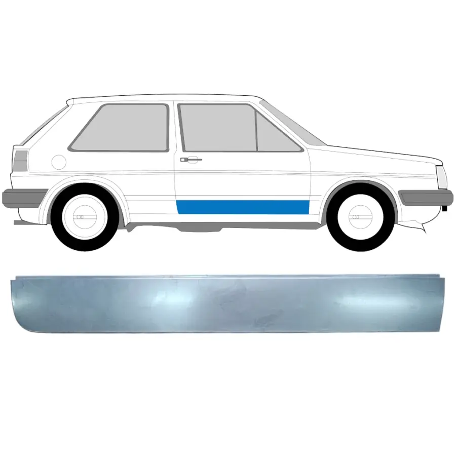 Fordør Reparasjonsplate Volkswagen Golf 2 1982–1992 – Høyre – bilde 1 av 2